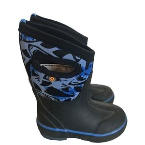 Bogs Kids Black and Blue Boots size 8